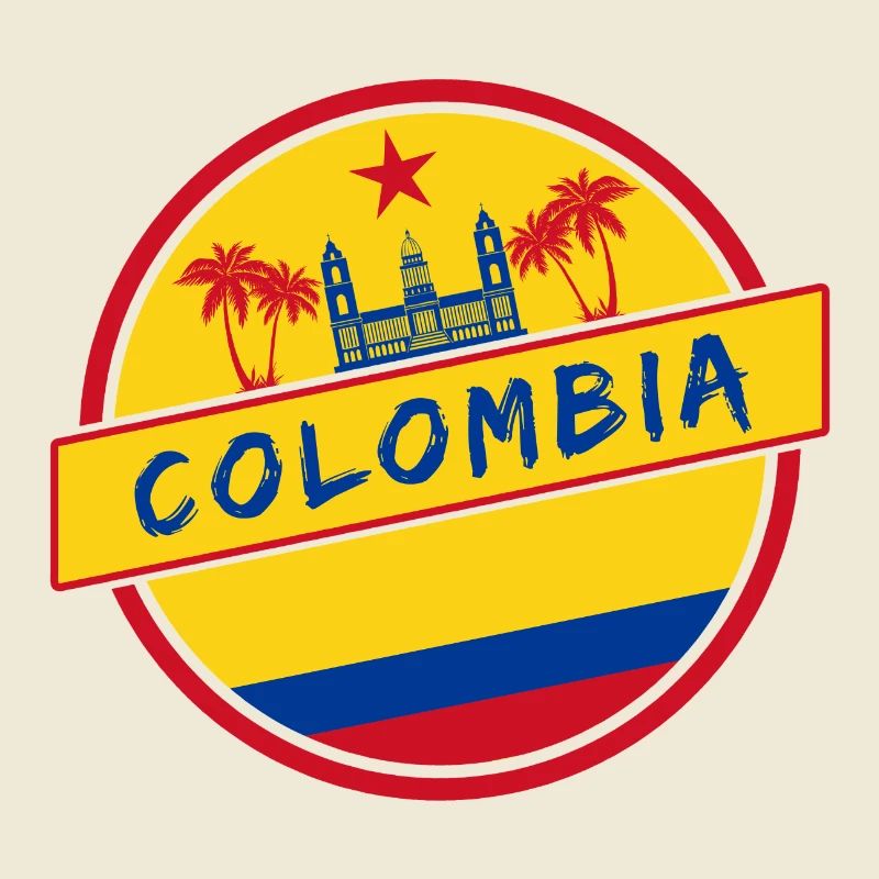 Conception de la Colombie avec drapeau national