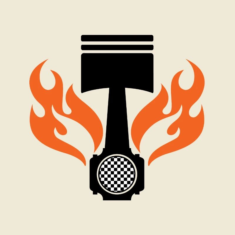 Flaming Piston - Car Auto Racing - Car Auto Window