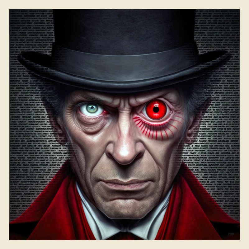Visage double œil rouge vert- Conspircay