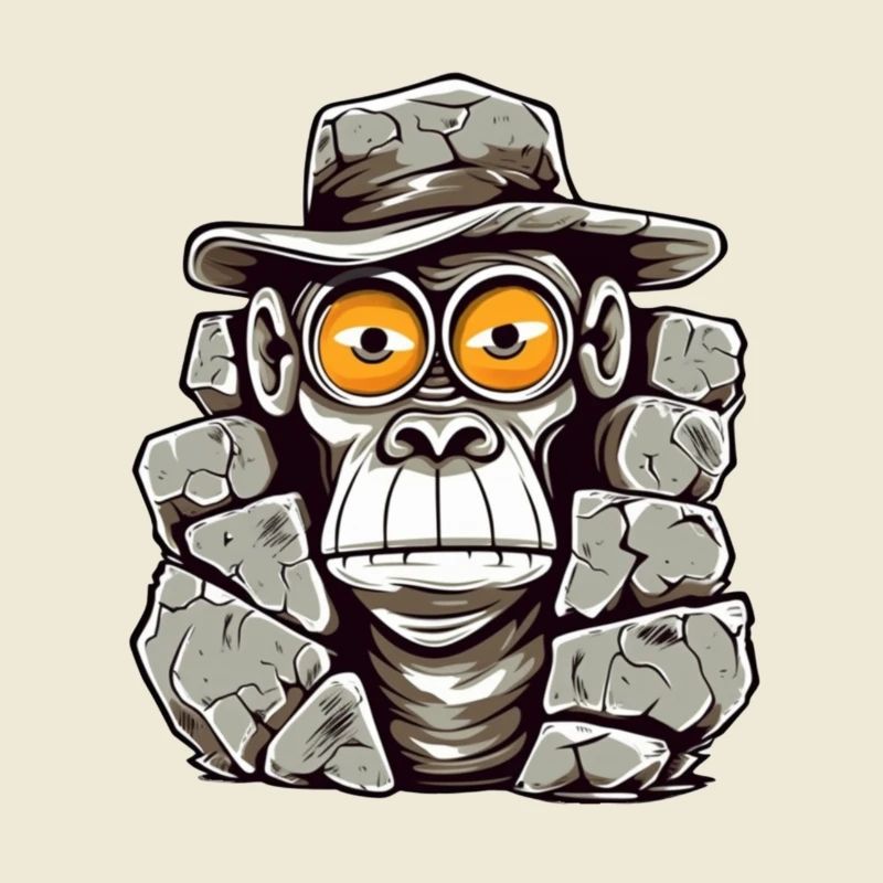 Conception de t-shirt singe de l’âge de pierre