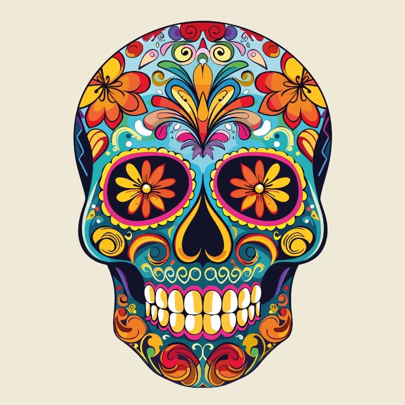 Colorful skull pattern