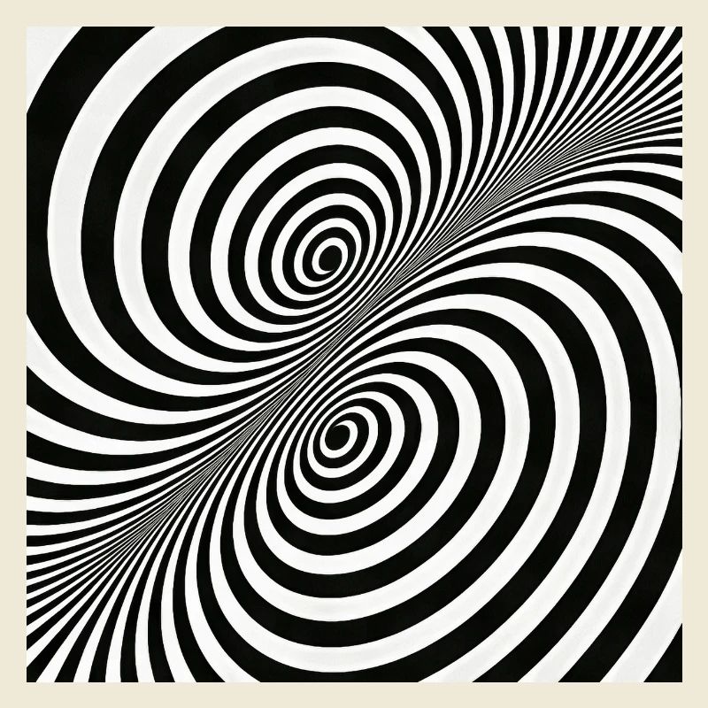 Optical Illusion Spiral Pattern in Black and White