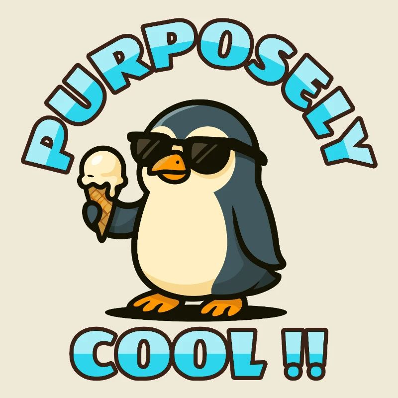 Cooler Pinguin mit Eis