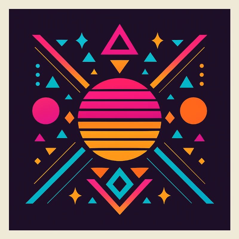 Geometrisches Synthwave-Muster