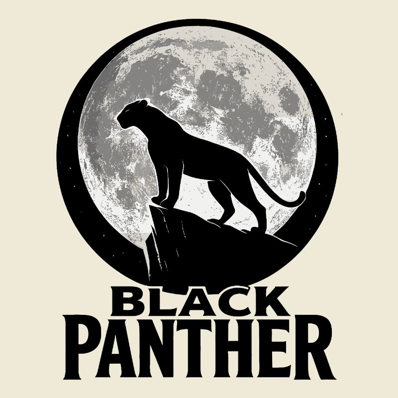 Panther Silhouette Under Full Moon
