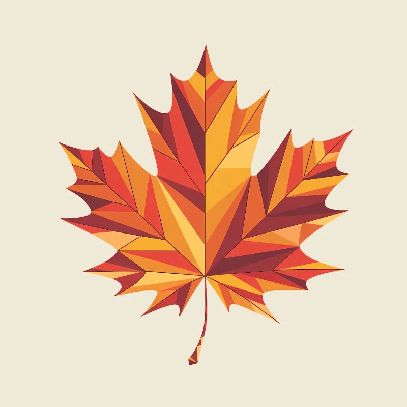 Herbstblatt - Cooles Low-Poly-Logo