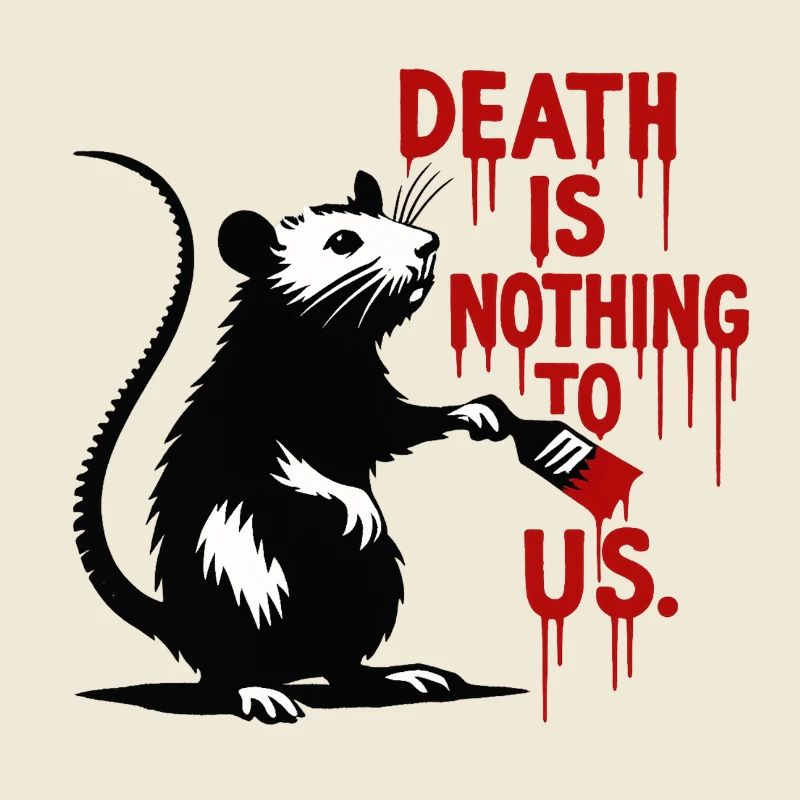 Ratte mit Blutschrift Todesbotschaft