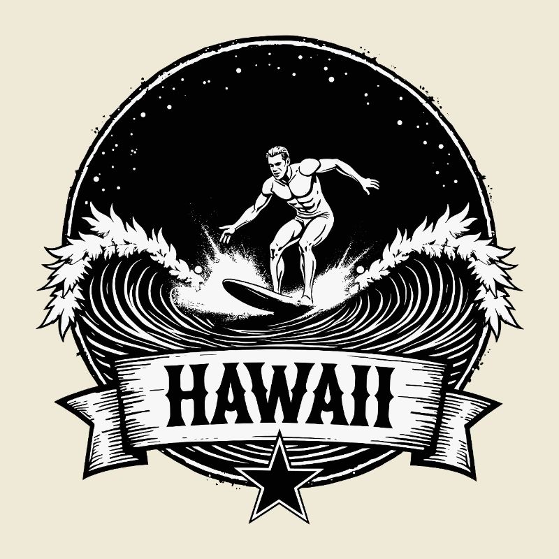 Hawaii Surfer Surfer on Pacific Wave