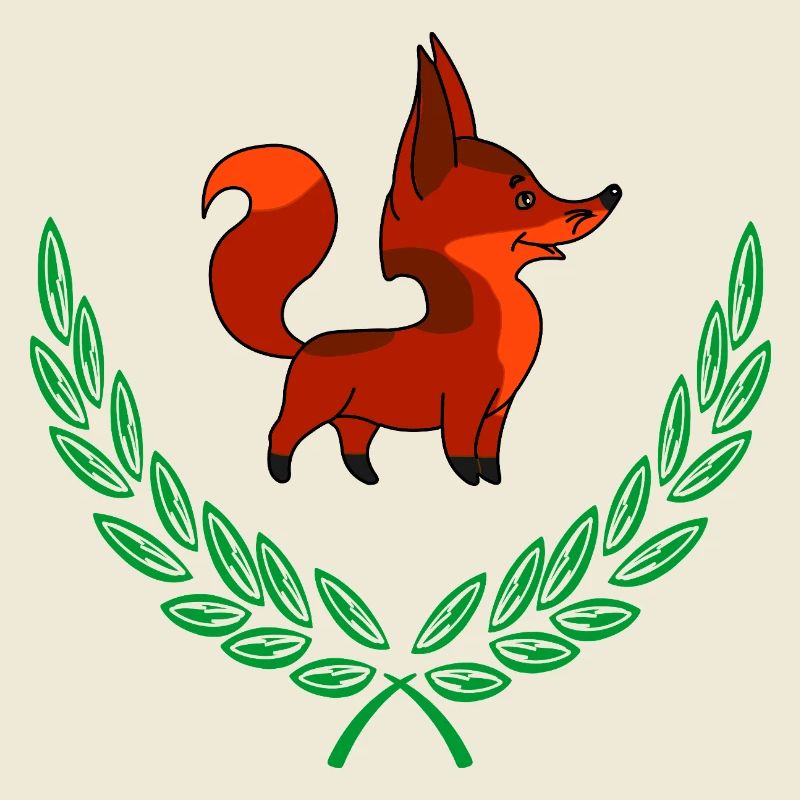 Fuchs im Lorbeerkranz