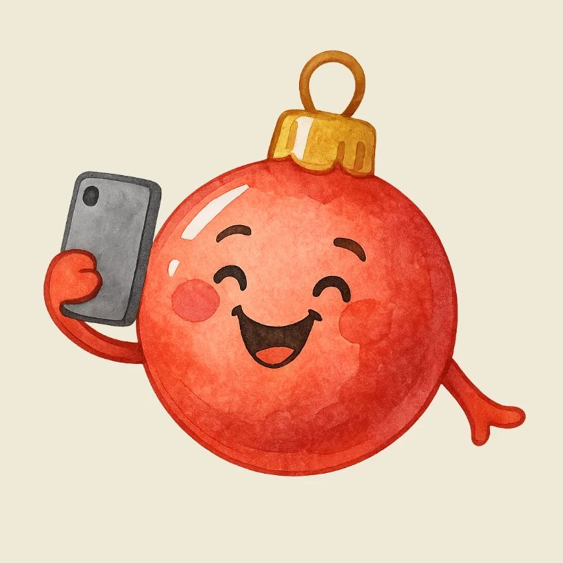 Fröhliche Weihnachtskugel Selfie
