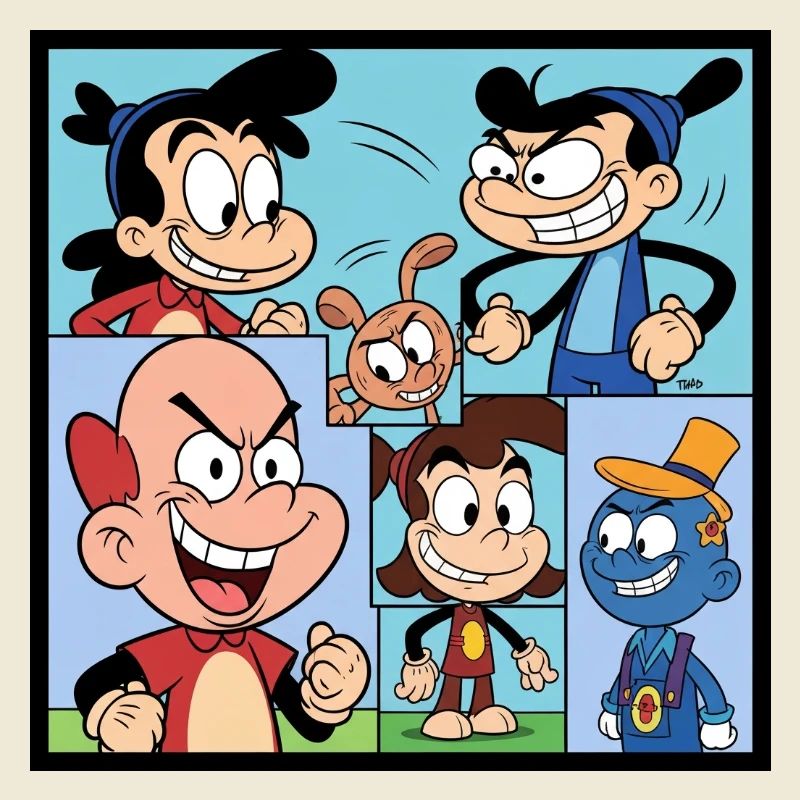 Retro Multicolor Comics Collage