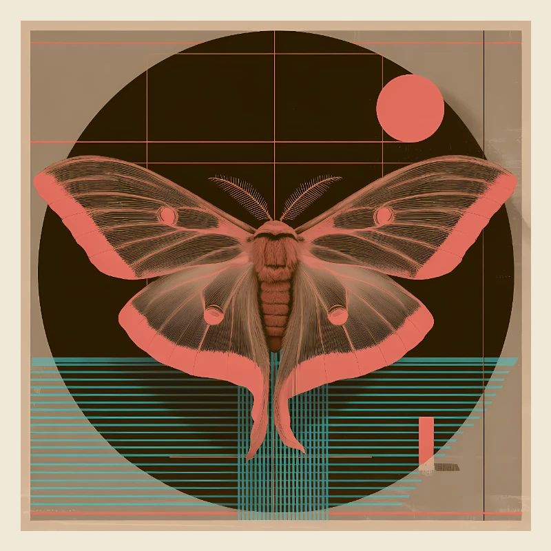 Luna Moth – Rétro Geometry Moth Design