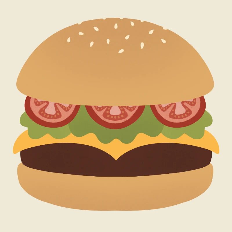 Classic Burger Flat Art