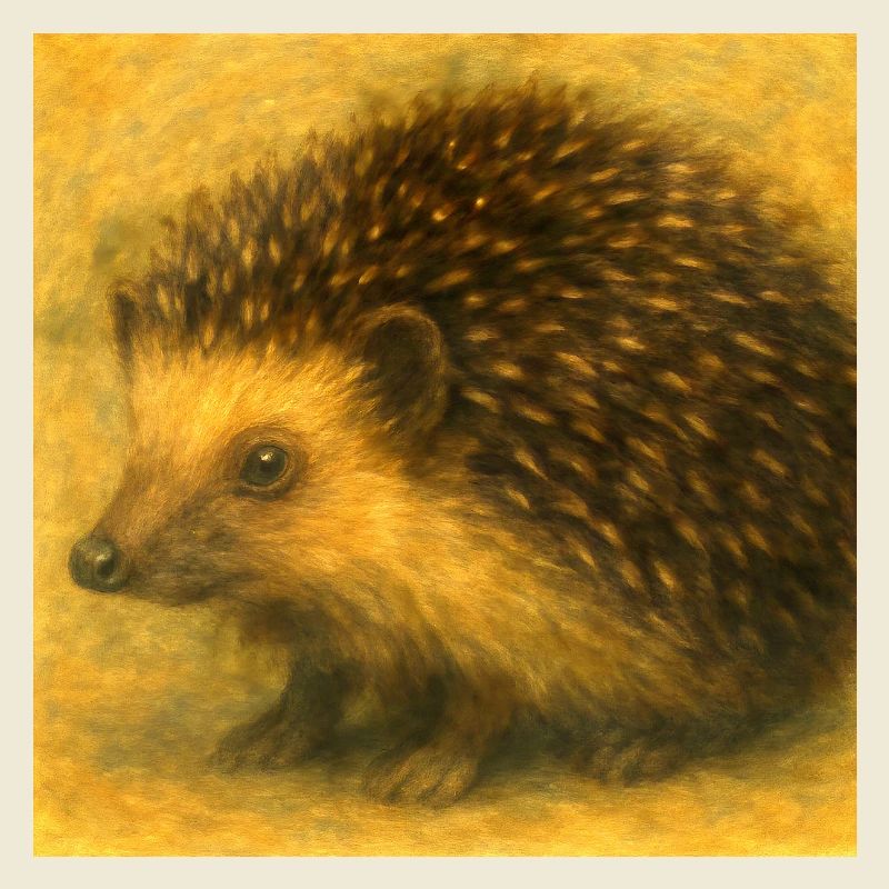 Hérisson doré à l’aquarelle