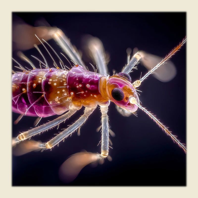 Macro des insectes néon – Conception abstraite de micro monde