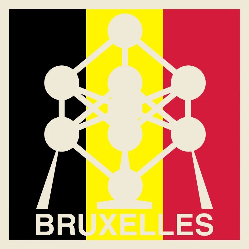 Atomium Brussels – Belgian Flag Square Design