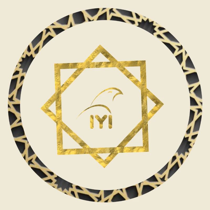 Geometric gold logo with pattern frame