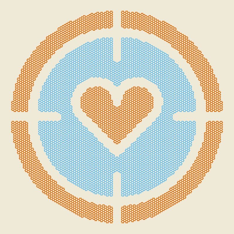 Heart in Target Emblem, atomic pattern