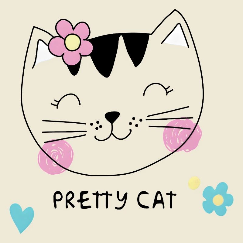 Chat Joli – Chat mignon avec une fleur pour filles