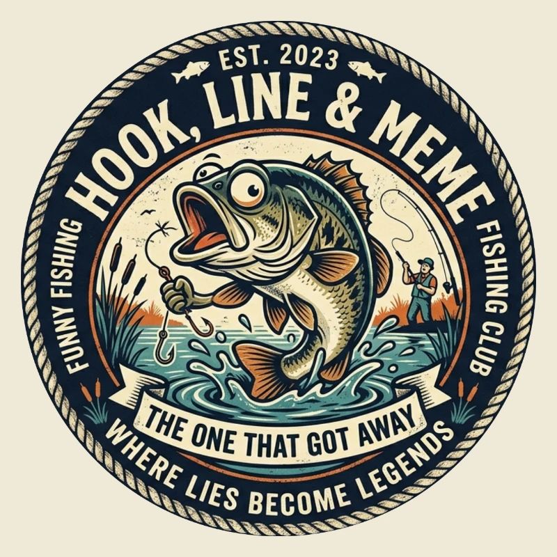 Line & Hook Legends Patch, Funny Fishing
