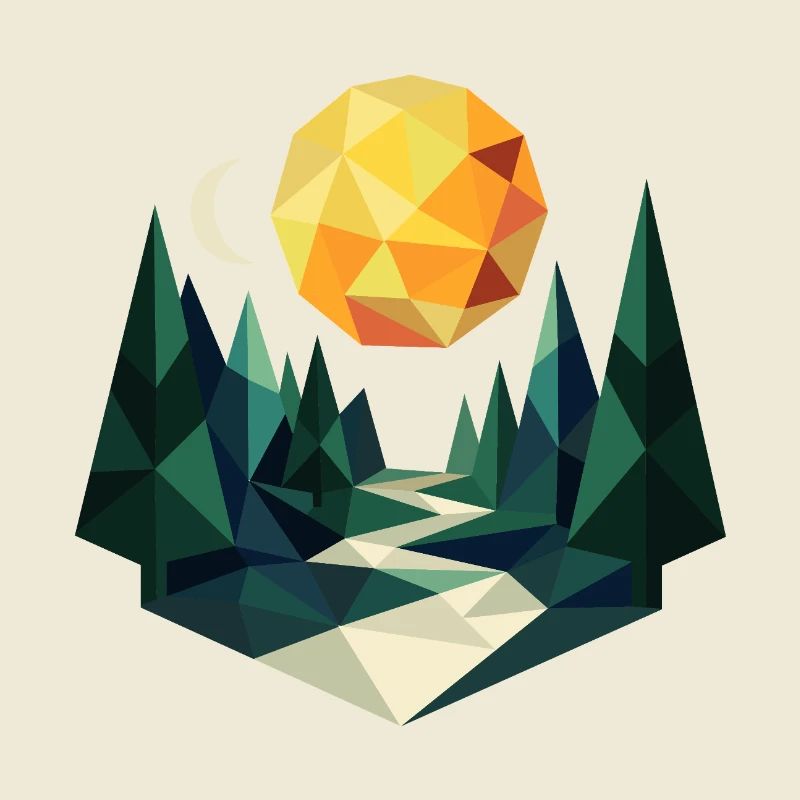Lunar Night in the Polygon Forest