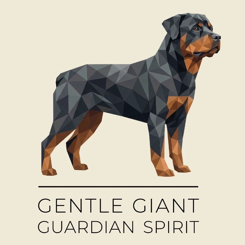 Art Low-Poly Rottweiler - Géant doux