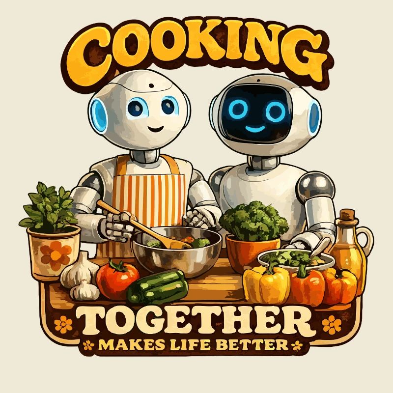 Robots cook together