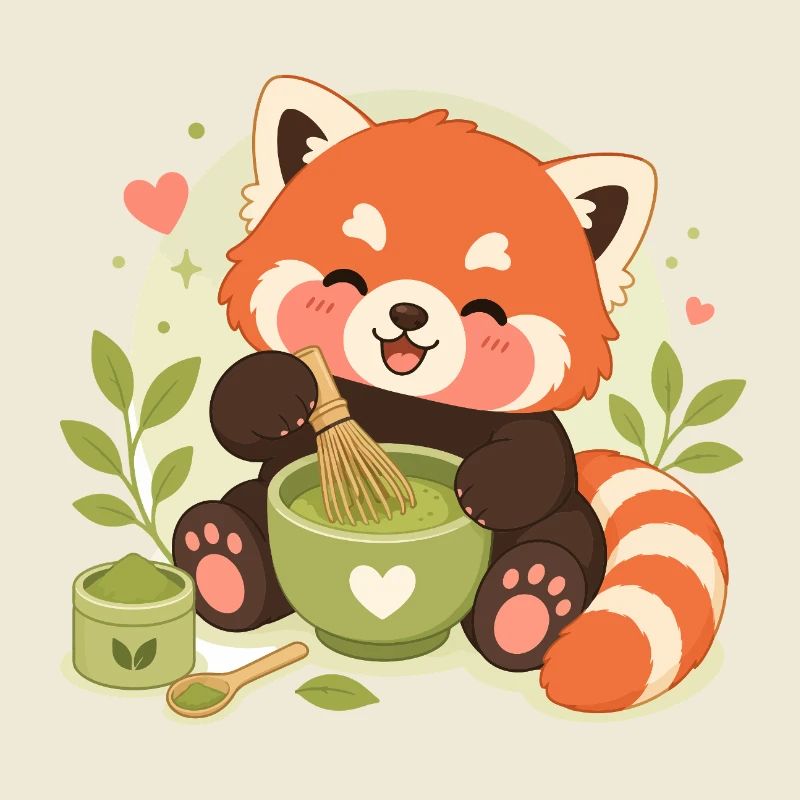 roter Panda Matcha Liebe