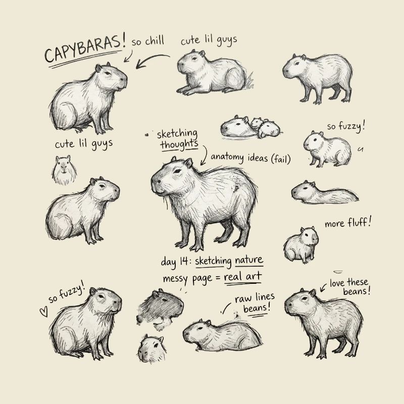 Capybara Sketch Parade