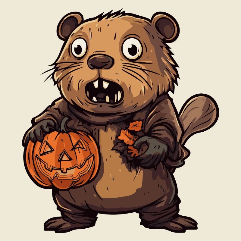 Biber Halloween Comic Lustig