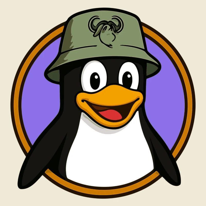 Tux Linux + GNU Hut