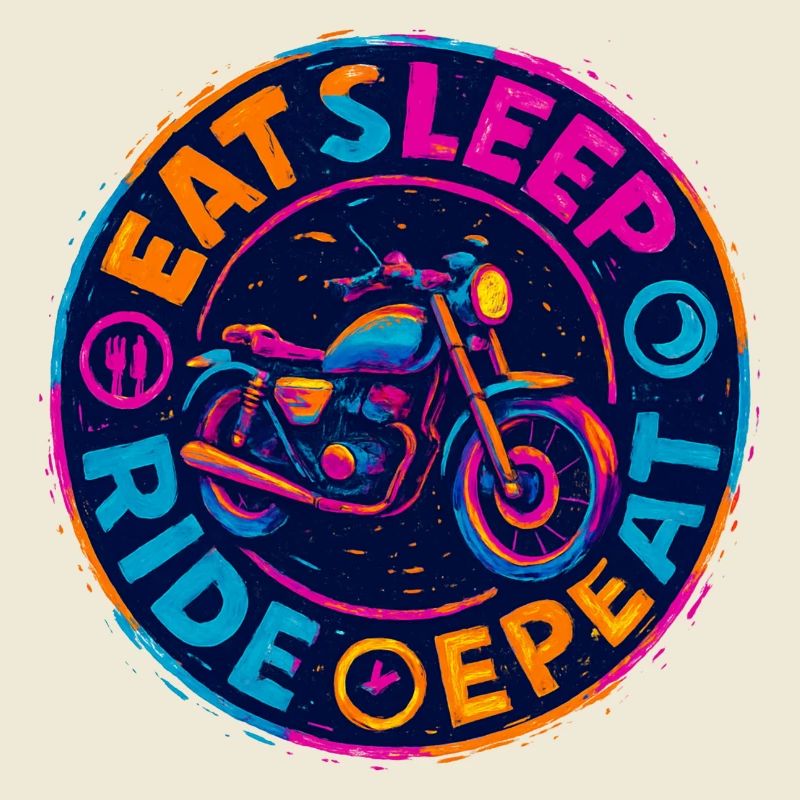 Eat Sleep Ride Repeat - Motorcycle - Biker