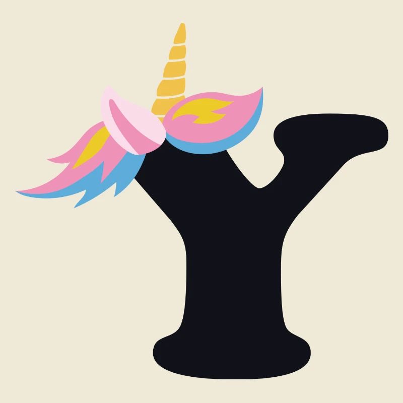 Einhorn-Buchstabe Regenbogenstyle "Y" | be unique