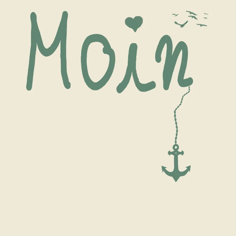 Moin Begrüßung Moin mit Möwe