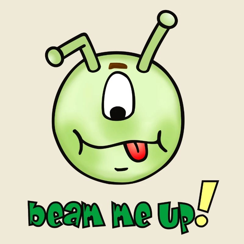 Beam me up - Funny alien emoticon