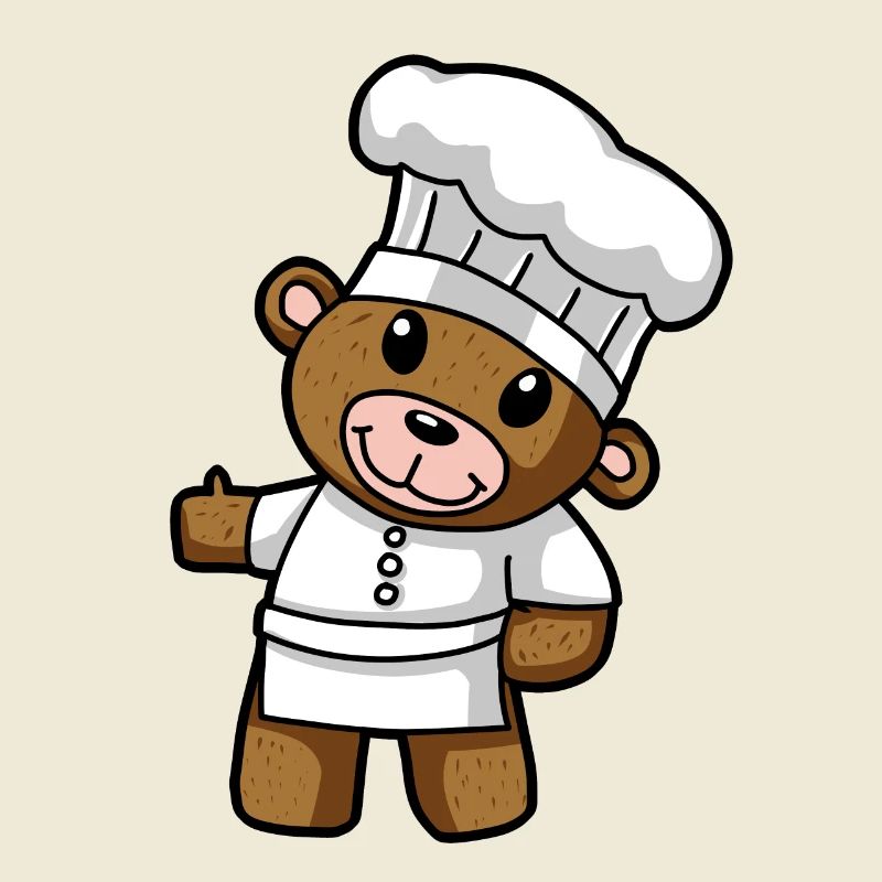 Culinary Art Teddy Chef Kitchen Drawing Comic Bear