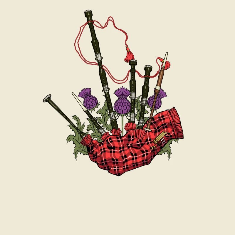 Esthétique écossaise - chardon et cornemuse