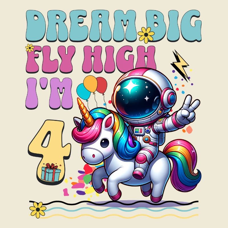 Astronaut Einhorn 4. Geburtstag