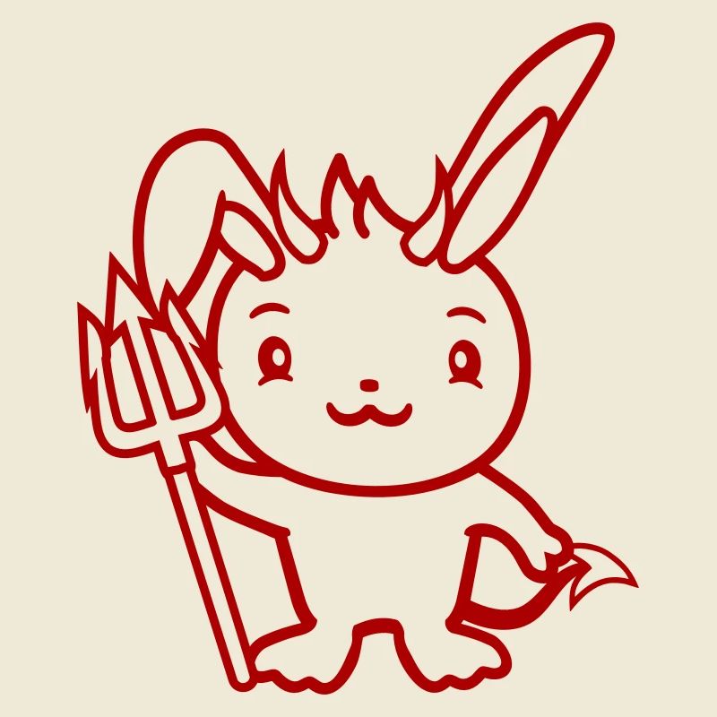 Bunny Devil Demon Evil Satan Hell Trident Costume
