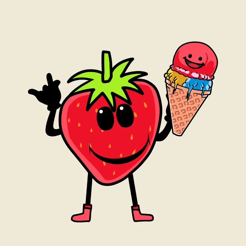 Erdbeerer Erdbeere Eis Eiscrem Eiskrem Kinder