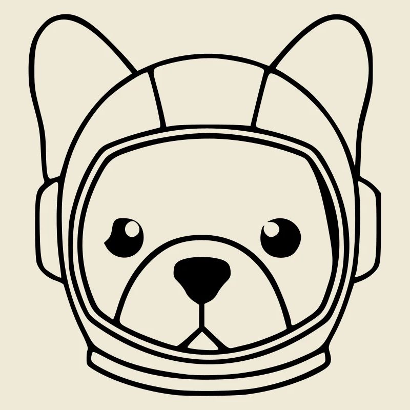  Frenchie Astronaut Helm Outline