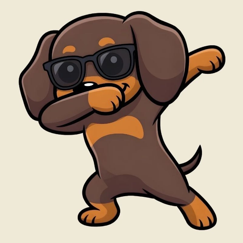 Dabbing Dackel alias Teckel