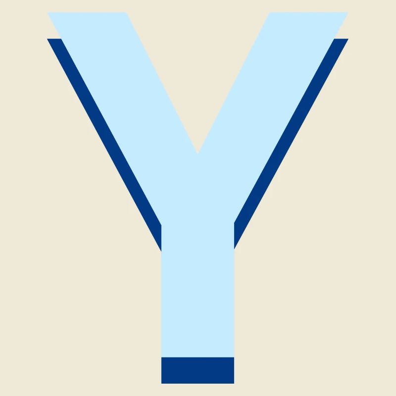 Pop und moderner blauer Buchstabe y