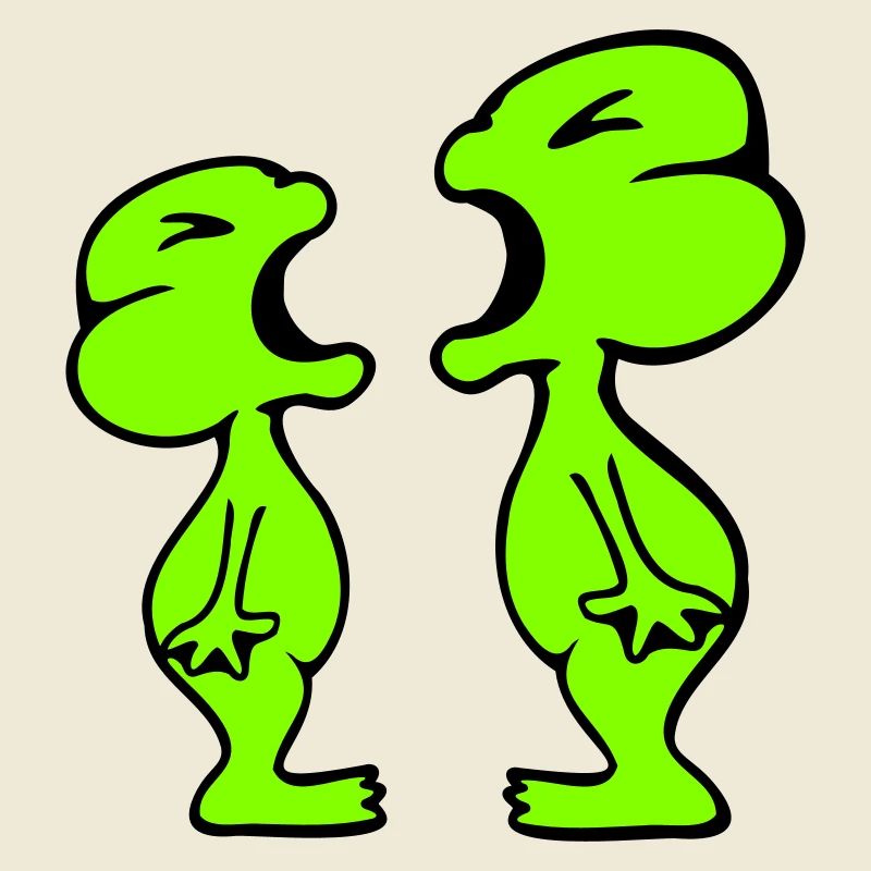 2 frogs shouting angrily at funny arguing