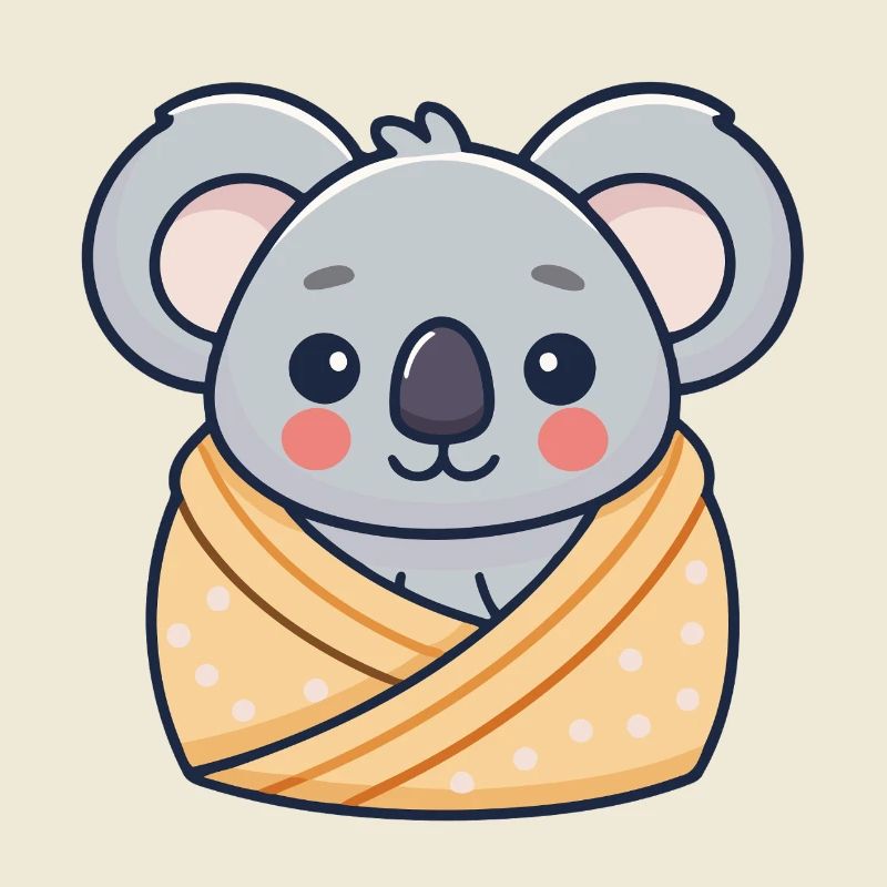 Koala cocon douillet pastel