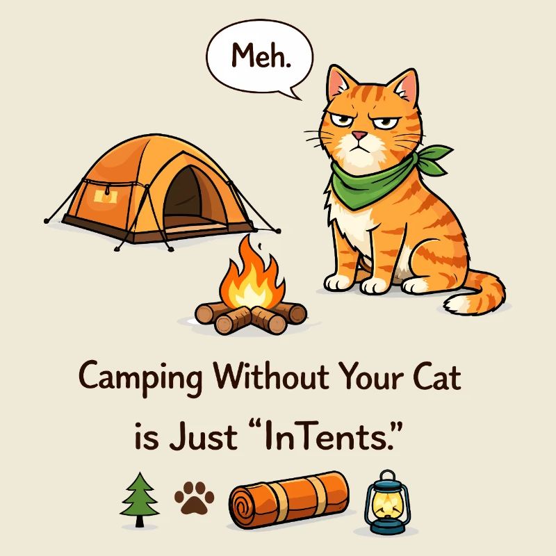 Tentbound Cat Campfire Meme