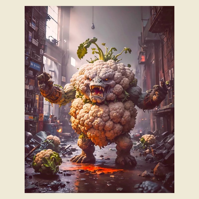 vegetables downfall Apocalypse Monster cauliflower