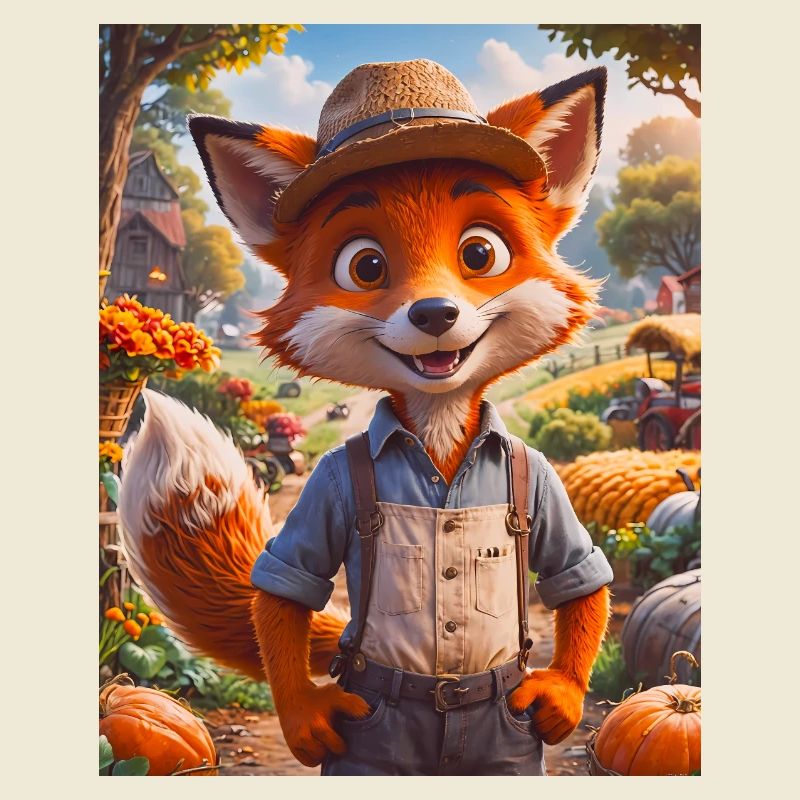 super cute animals on a farm – red fox