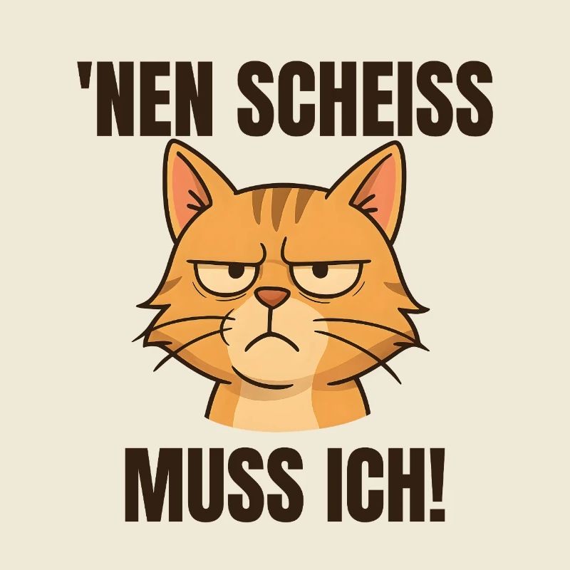 Funny cat with a cheeky saying 'a shit