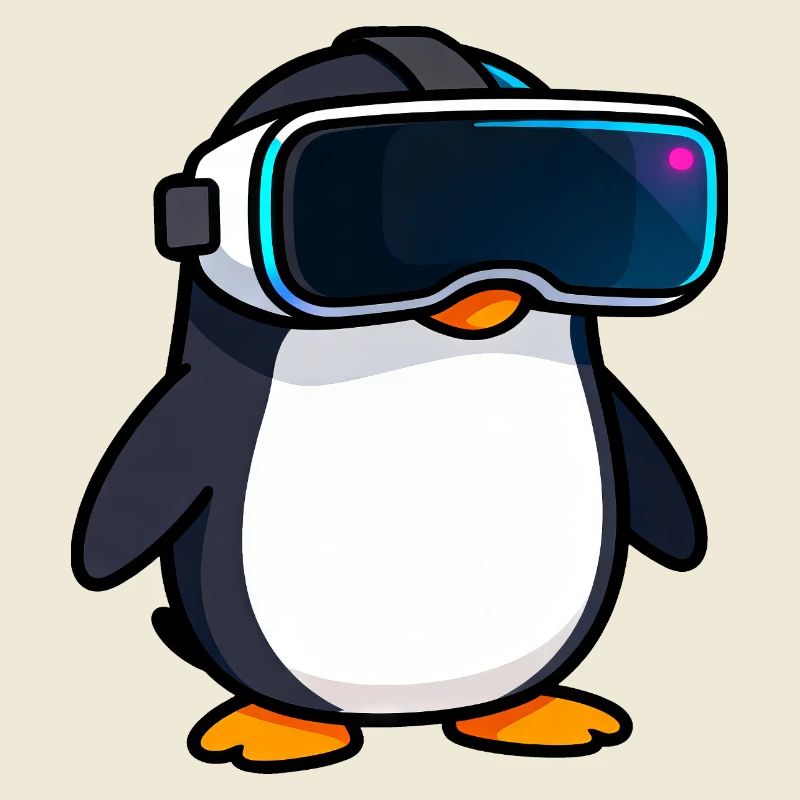 Nerdiger Pinguin VR Gaming PC Zocker Design